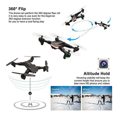 Teeggi VISUO XS809S Drone with Camera Live Video WiFi FPV RC Quadcopter with 720P HD Camera Foldable Drone for Beginners