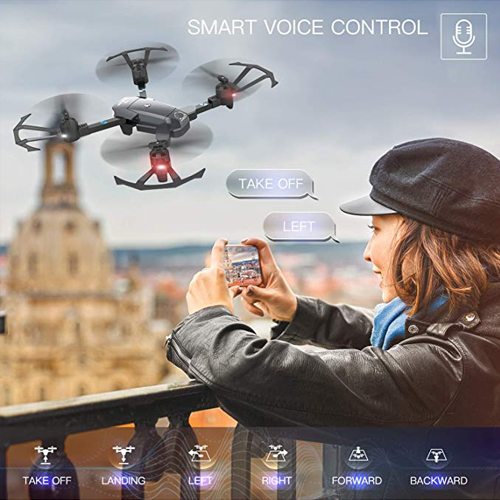 Adsvtech WiFi FPV RC Drone with Double 1080 HD Camera for Beginners Foldable Quadcopter, Automatic Beauty, Gesture Photography, Trajectory Flight Gree